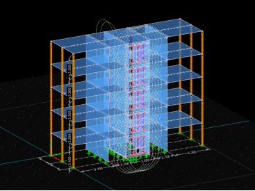 Модель пятиэтажного здания в ПК RFEM
