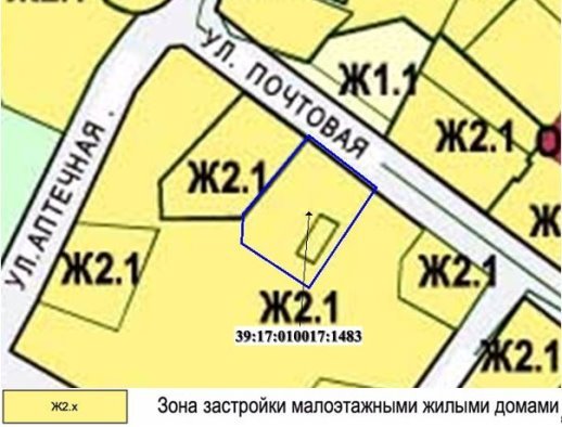 Фрагмент карты градостроительного зонирования территории