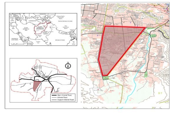 Ситуационная схема территорий Афганистана и города Кабула