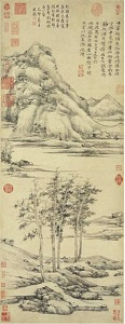 Деревья и долины горы, Ни Цзань, 1345 г.