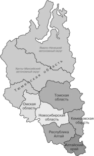 Карта Западной Сибири