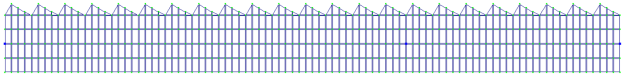 КЭ схема двухпролетной подтрибунной балки пролетами 4,725м+2,205м с плоской частью толщиной 675мм (схема с учетом ступеней)