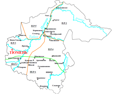 Реки тюменской области на карте