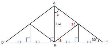 Чертёж к заданию 1 по теме «Некоторые свойства прямоугольных треугольников»
