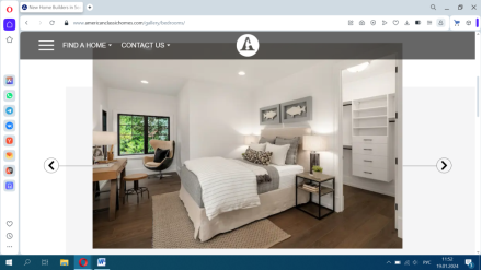 Пример виртуальной модели спальни с сайта American classic homes