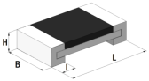 Габаритное представление резистора Р1–12–0,25