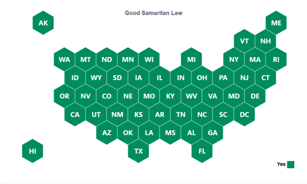 Штаты, принявшие Законы о Добром Самаритянине в 2024 году [11]