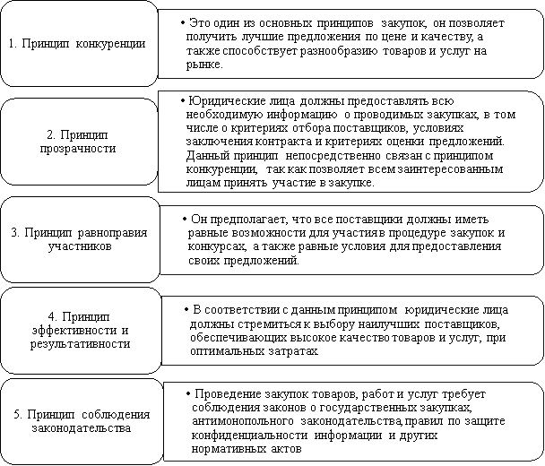 Принципы закупок товаров, работ, услуг [5, с. 30]