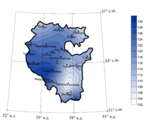 Продолжительность беззаморозкового периода с 1991–2020 гг.