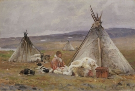 Александр Борисов. Чум ненцев в Малых Кармакулах. 1896