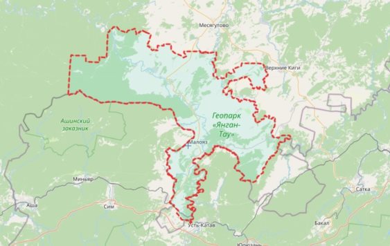 Общегеографическая карта территории геопарка (Салаватского района РБ)