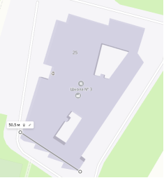 Определение примерных размеров крыши школы, используя интернет-карты