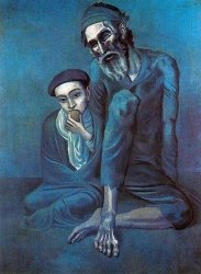 Описание картины Пабло Пикассо «Нищий старик с мальчиком»