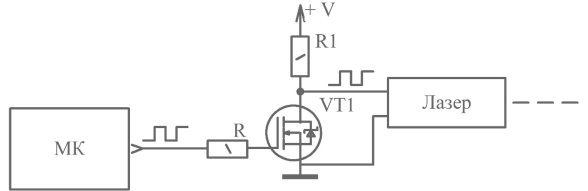 Каскад электрический схемы силового тактирующего ключа на основе N-канального полевого транзистора