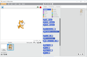 Вид в программе Scratch 2.0