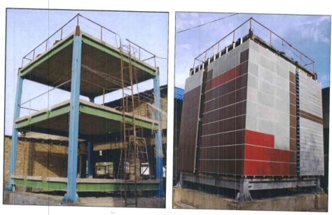 Общий вид стенда до и после установки навесных фасадных систем