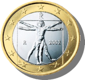Монеты 1 Евро в Италии