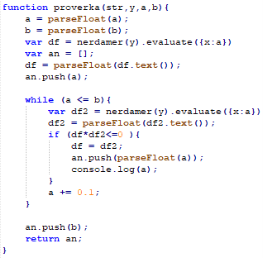 Код функции proverka ()
