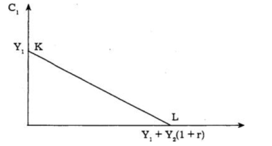 Линия бюджетного ограничения в теории И. Фишера.