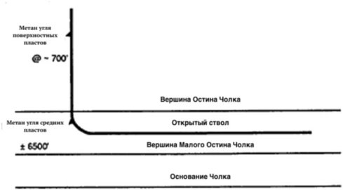 Типичная конфигурация ствола скважины в формации Остин Мел [3]