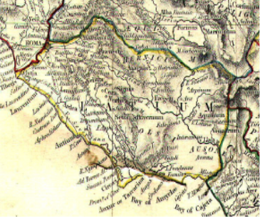 Лаций (IIв. до н. э. — страна первого появления латыни)