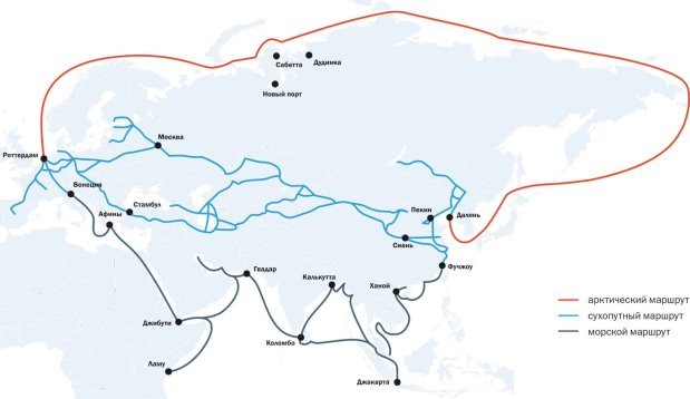 Границы стран китайской инициативы «Один пояс — один путь»