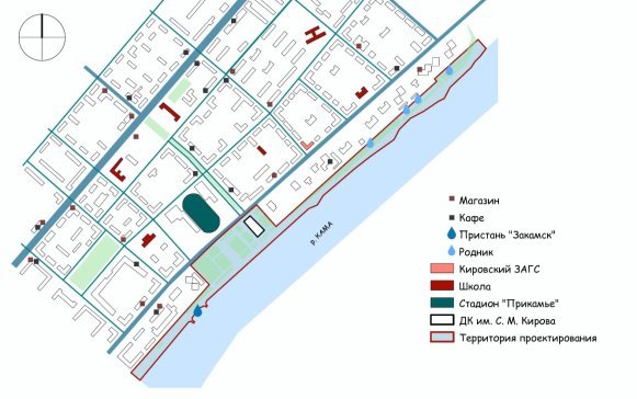 Анализ инфраструктуры района (изображение из альбома преддипломного анализа)