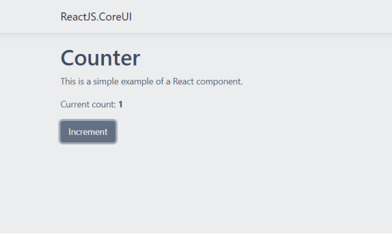 Пример замены кнопки компонентом CoreUI в проекте по умолчанию ASP.NET Core+React.js