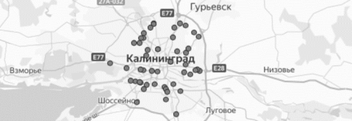 Расположение автосервисов в Калининграде
