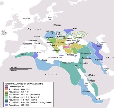 Территория Османской империи в XVII веке