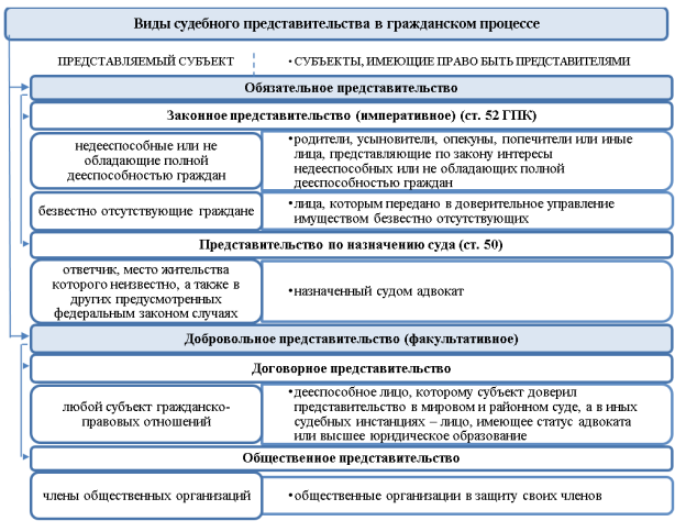 Виды судебного представительства в гражданском судопроизводстве РФ