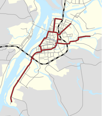 Схема трамвайной сети на 2007 г.