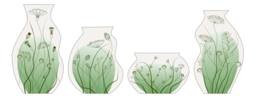 Цветовой вариант ансамбля керамических ваз