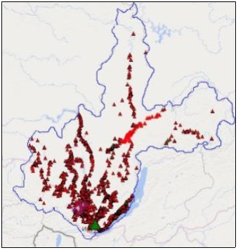 Карта расположения объектов археологического наследия Иркутской области