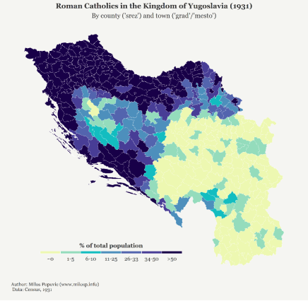 Католики в Королевстве Югославия (по данным на 1931 г.) [7]