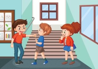Школьная сцена издевательства над детьми | Бесплатно векторы