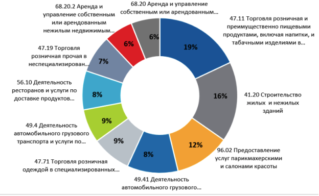 Основные виды деятельности субъектов МСП в ДФО [3]