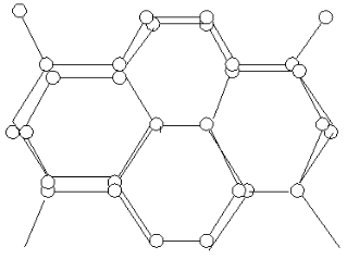 Пространственная решетка кристаллов льда (вид сверху)
