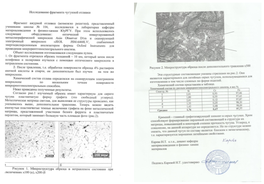 Результаты экспертизы нашего фрагмента