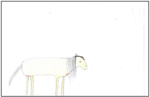 Ребенок 1, изображение лошади до и после занятия