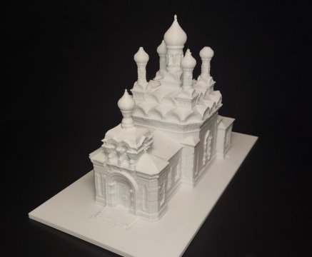 Распечатанный на 3D-принтере макет церкви Андрея Критского в г. Тайге