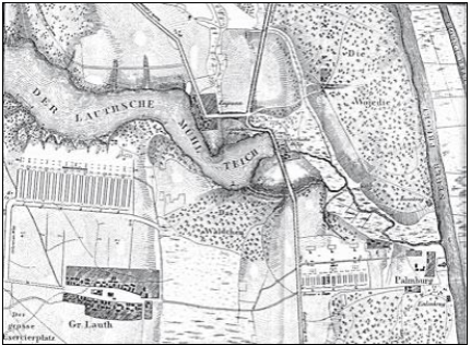 Пруд на карте XIX века
