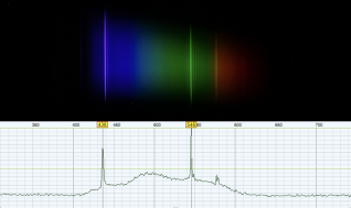 Спектрограмма ртути с привязанной шкалой