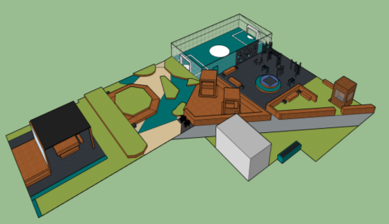 3D-концепция школьного двора