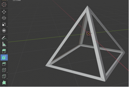 Каркасная модель пирамиды в Blender