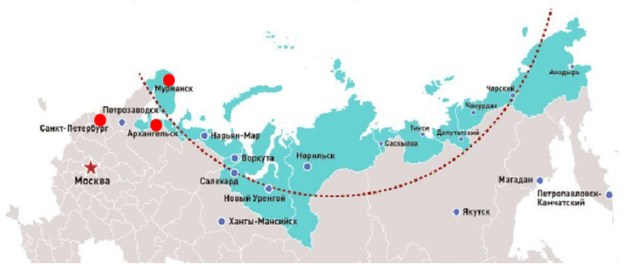 Территории, включенные в Арктический регион России